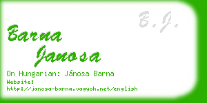 barna janosa business card